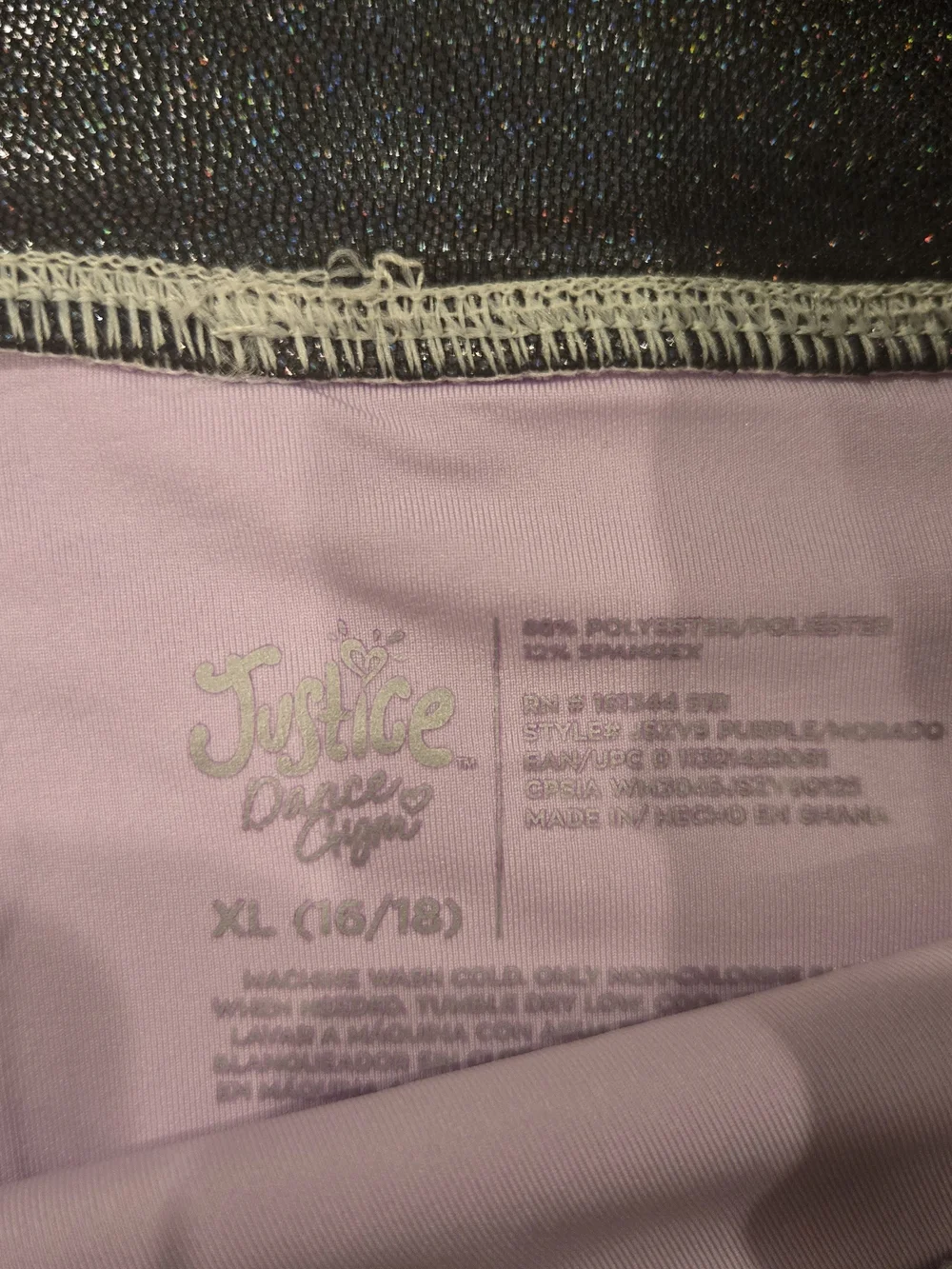 NWT Justice Girls Metallic Colorblock Sports Bra & Shorties 2PC Set Gym Dance XL